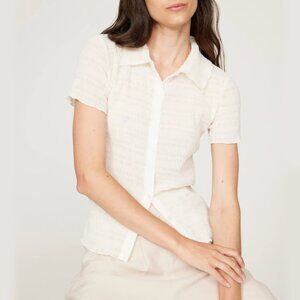 NWT Vince Smocked Button Up Top XS